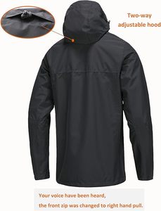 Chaqueta Cortavientos Impermeable con Capucha, Ligera, Informal, Unisex, Transpirable, para Senderismo al Aire Libre en la Montaña - Product Image 2