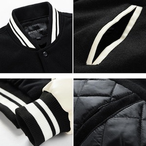 Blouson universitaire homme de haute qualité, broderie personnalisée, vente en gros OEM, en toile, broderie frontale, unisexe, grandes tailles, long - Product Image 2
