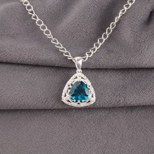 Apatite Silver Pendant 925 Sterling Silver <b>Necklace</b> March <b>Birthstone</b> Classic Fashion Unique Design IGI Certified Birthday Gift - Product Image 6