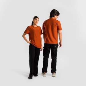 Camiseta GridLock Naranja con Estampado, Tejido de Punto de 280g, Transpirable, Estilo Hip Hop, Impresión Serigrafiada - Product Image 4
