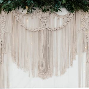 Large Bohemian Curtain for Wedding <b>Wall</b> <b>Decorations</b> Elegant Hanging Backdrop - Product Image 2