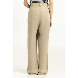 Pantalon large pour femme WM-TRC-SS24-026 en tissu crêpe anti-plis et respirant, taille mi-haute, manches longues, motif formel - Product Image 4