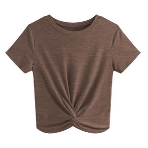 เสื้อยืดครอปแขนสั้นคอกลมใส่สบายทันสมัย - Product Image 3