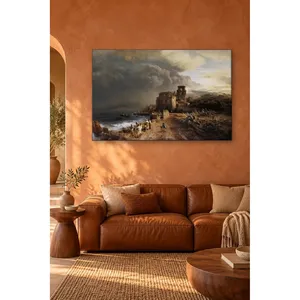 Impression sur toile de Fida Achenbach, village côtier sous des nuages orageux - Product Image 2