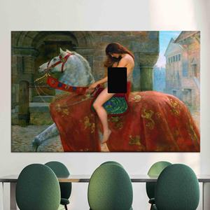 Art Lady Godiva : Art mural imprimé sur toile élégant, toile encollée - Product Image 1