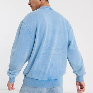 Sudadera de lavado ácido para hombre, diseño de logotipo personalizado, tela francesa de Terry de gran tamaño, precio - Product Image 2