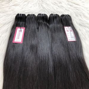 Calidad de lujo 20 pulgadas recto 100% Remy Top Color natural máquina trama extensión del pelo - Product Image 3