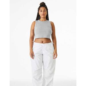 Bella + Canvas Ribbed Crop Tank Top Traje de verano Tela elástica suave Minimalista Color sólido Básicos | Uso diario ligero - Product Image 4