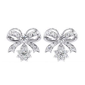 Pendientes de corte brillante redondos certificados IGI con diamantes CVD cultivados en laboratorio de oro fino 10K 14K 18k con forma de lazo para fiesta de boda clásica - Product Image 5