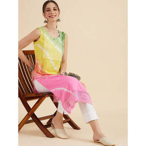 Kurta Recta sin Mangas con Diseño Tie-Dye, Blusa Modesta - Product Image 4