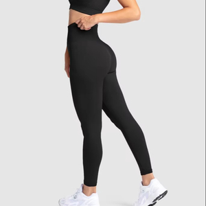 Leggings d'entraînement sans couture à compression des fesses pour femmes taille haute Scrunch Design personnalisé Leggings d'entraînement d'été solides usine - Product Image 4