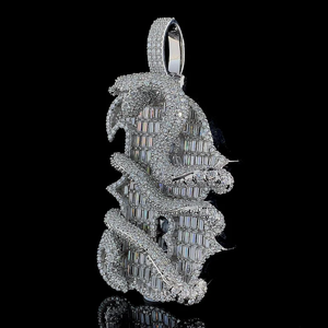 Elegante Colgante de Rostro Abstracto con Incrustaciones de Diamantes Moissanite VVS, Plata 925, Joyería Hip Hop - Product Image 3