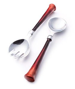 Últimos accesorios de cocina hechos a mano, cubiertos de acero inoxidable, servidor de ensalada, mango de diseñador de resina transparente, juego de cuchara y tenedor PARA CENA - Product Image 3