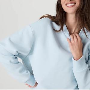 เสื้อกันหนาวคอกลมสำหรับผู้หญิงเสื้อกันหนาวคอกลมผ้าฝ้ายปักลายขนาดใหญ่โลโก้ดีไซน์ใหม่ - Product Image 4