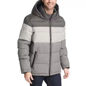 Men's Winter <b>Jacket</b> with Hood <b>Waterproof</b> Canvas Puffer <b>Warm</b> Street Wear and Bubble Style Winter Clothing - Product Image 1