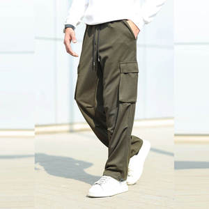 Kivotech กางเกงผ้าโพลีเอสเตอร์สำหรับผู้ชาย, กางเกงผ้าคอตตอนผ้าถักมีกระเป๋าแบบผูกเชือกแฟชั่น - Product Image 6