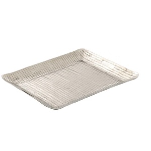 Plateau de service en métal de qualité supérieure plateau de service de finition nickelé pour plateau de service décoratif en métal en aluminium fait à la main - Product Image 1