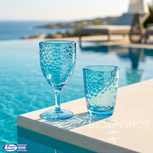 Verres à vin en plastique bleu CL.43 en verre acrylique Vaisselle de qualité supérieure pour les amateurs de vin - Product Image 3