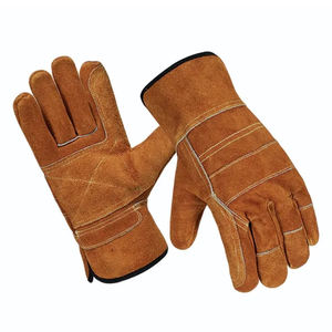 Heavy Duty Double Palm Split Leather Safety <b>Gloves</b> for Tough Jobs for Workshop Applications - Product Image 1