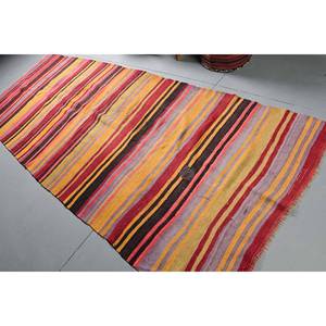 Tapis Kilim turc vintage 4 pieds X 10,7 pieds Beige tissage plat Jacquard couloir Rectangle motif laine Latex pour décor de chambre de voiture - Product Image 4