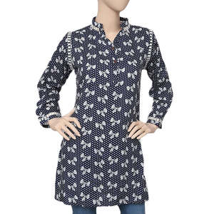 Women's Printed Boski <b>Kurti</b> - Blue - Product Image 3