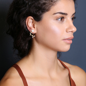 Flower Charm Marquise CZ Stone Summer Collection Stud <b>Earring</b> Turkish Handmade Wholesale 925 Sterling <b>Silver</b> Jewelry - Product Image 2