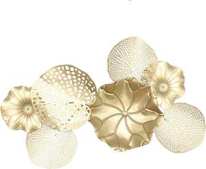 Classique mur Art décor pour la maison Restaurant chambre décoration métal blanc or noir couleur moderne fleur Design maison accessoires - Product Image 3