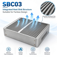 Boîtier en aluminium sans ventilateur personnalisé SBC03 pour carte mère SBC de 3,5 pouces, boîtier d'ordinateur industriel modulaire avec panneau d'interface interchangeable