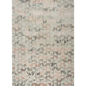 พรมไหมพรมและไหมไผ่ถักมือสีเบจและสีน้ำตาลลายเรขาคณิต สำหรับห้องนั่งเล่นหรือรถยนต์ รุ่น Error Project-Esk-680 - Product Image 1