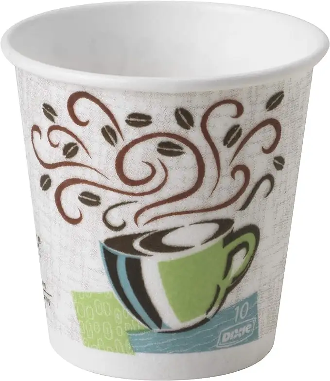 Taza caliente de papel aislante Dixie PerfecTouch de 12oz de GP PRO (Georgia-Pacific), se adapta a tapas grandes, Coffee Haze, 5342CD, 1000 unidades