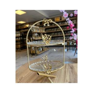 Plateau de service et de présentation japonais en verre à deux couches, de qualité alimentaire, doré, Turquie - Product Image 2