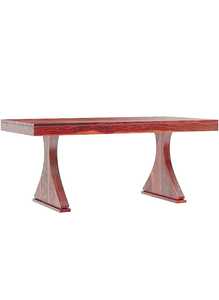 Mesa de comedor rectangular de madera maciza, patas de pedestal esculpidas, muebles de restaurante artesanales para el hogar, bares, cafeterías, taller al aire libre - Product Image 3