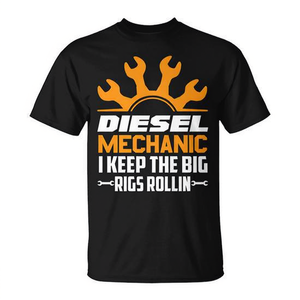 T-shirt promozionale Premium per meccanici diesel, a tema carburante e turbo - Product Image 3