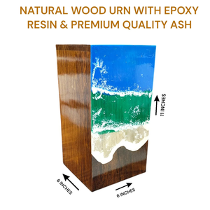 Ocean Wave Rosewood Cremation Urn Epoxy Resin <b>Memorial</b> <b>Keepsake</b> Pet And Human Cremation urns - Product Image 4