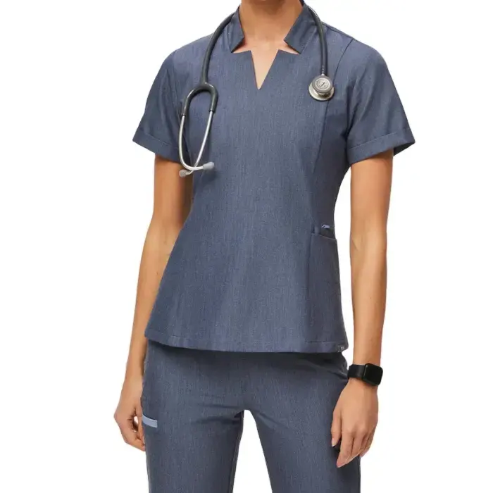 Pakaian medis warna abu-abu seragam rumah sakit untuk dokter pria pakaian rumah sakit gaun pasien pakaian katun uniseks disesuaikan