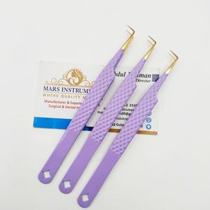 Pinces à épiler pour extensions de cils, 90 degrés, prise parfaite, pointe en fibre, pointe pointue - Product Image 3