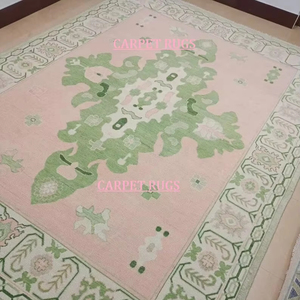 Alfombra de área de lana rosa Vintage alta hecha a mano 9x12 Boho persa anudada a mano para sala de estar alfombras florales alfombra de tamaño personalizado - Product Image 5
