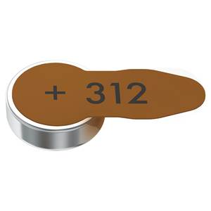 Dispositivo de Cuidado Personal, Audífono 312 Marrón, 8 Baterías de Zinc-Aire 24607 101 418 - Product Image 1