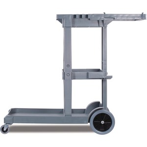 Boardwalk 19 pulgadas X 45 Pulgadas X 39 Pulgadas Carrito de Limpieza con 4 Estantes y 1 Contenedor, Carritos de Limpieza de Plástico Gris - Product Image 6