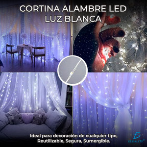 Catena Luminosa a LED Bianca per Decorazioni Natalizie, Corpo Lampada in PVC con Applicazione in Rame per Giardino - Product Image 3
