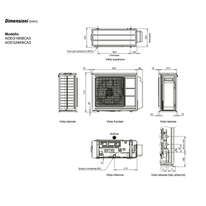 Aire acondicionado Fujitsu KL de prueba, tipo split, con conductos, 9000+9000+9000 BTU, Inverter A++, R32, AOEG18KBCA3 - Product Image 6