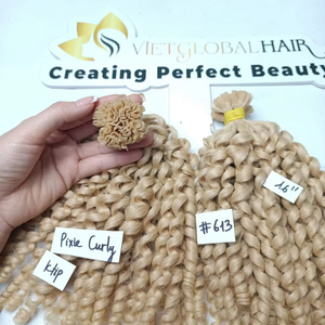 ¡Caliente! Pixie Curly K-Tip Extensiones de cabello mejor precio de fábrica Calidad Premium 100% cabello humano vietnamita crudo - Product Image 3