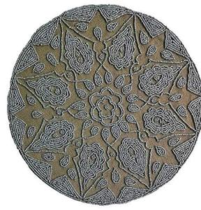 แผ่นรองแก้วทรงกลมสีเขียวเข้มที่ทำด้วยมือพร้อมด้วยพรมและแผ่นรองจานที่สวยงามสำหรับงานแต่งงานหรือใช้ในชีวิตประจำวัน - Product Image 1