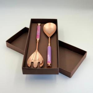 Stylish Copper Finish Stainless Steel <b>Salad</b> <b>Spoon</b> Fork Set Premium Quality Elegant Design Perfect for Luxury Dining Gifting Use - Product Image 6