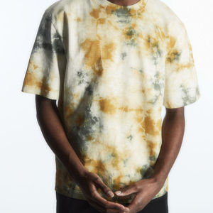 High Quality Plus Size Men's <b>Tie</b>-Dye Tshirt Custom Printing Oversized <b>Knitted</b> Fabric Breathable Plain Blank - Product Image 2