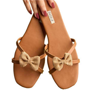 Soft Cushion Fashion Trend Genuine Leather Anti-Slip Indoor Outdoor Thick Sole Light Weight Durable Women Slide for - Product Image 1