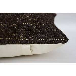 Tapis Kantha en laine marron 12x12 pouces tissé à la main avec un oreiller à motif vintage rustique Parfait! - Product Image 4