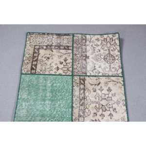 พรมวินเทจขนาด 2.2x9 ฟุต ลายสัตว์สีเขียว พรมขนสัตว์ตุรกี - Product Image 5