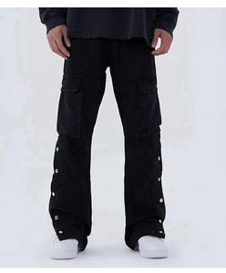 Pantalon en denim à impression personnalisée pour hommes Pantalon d'extérieur en coton spandex tricoté léger en coton délavé de haute qualité pour hommes - Product Image 3