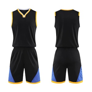 Ensemble de maillots de basket-ball personnalisés 2026 en polyester respirant et antibactérien, imprimé numériquement, grande taille, noir - Product Image 1